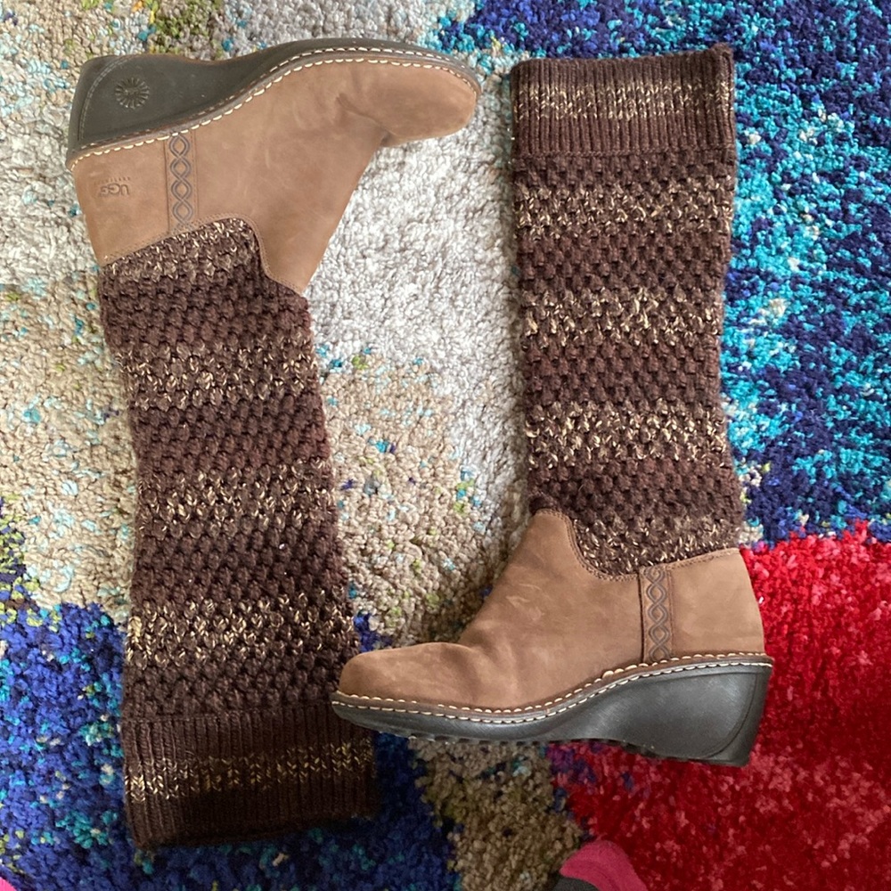 UGG leather, knitted boots